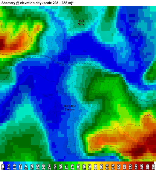 Shamary elevation map