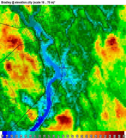 Bradley elevation map