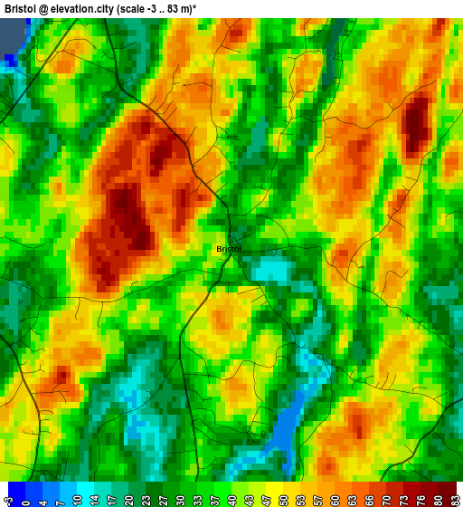 Bristol elevation map