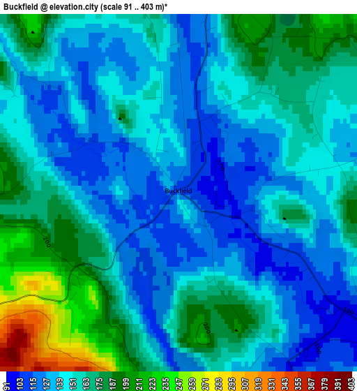 Buckfield elevation map