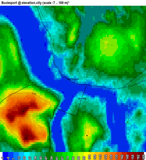 Bucksport elevation map