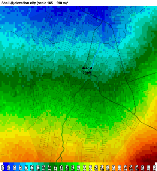 Shali elevation map