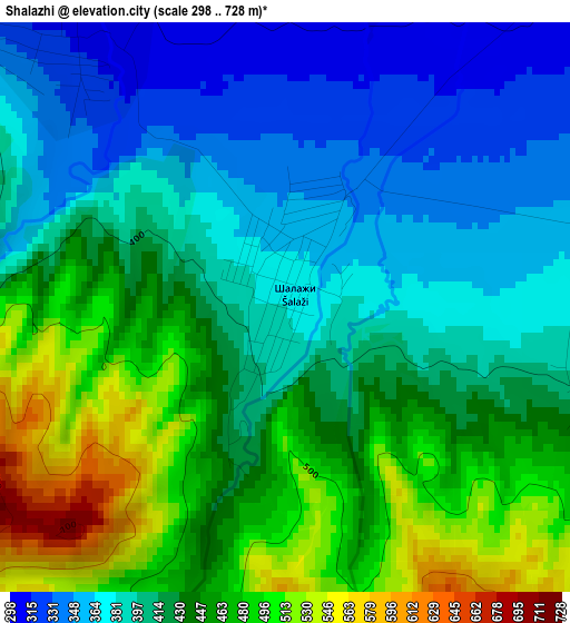 Shalazhi elevation map