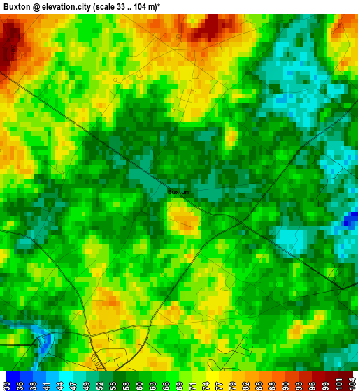 Buxton elevation map