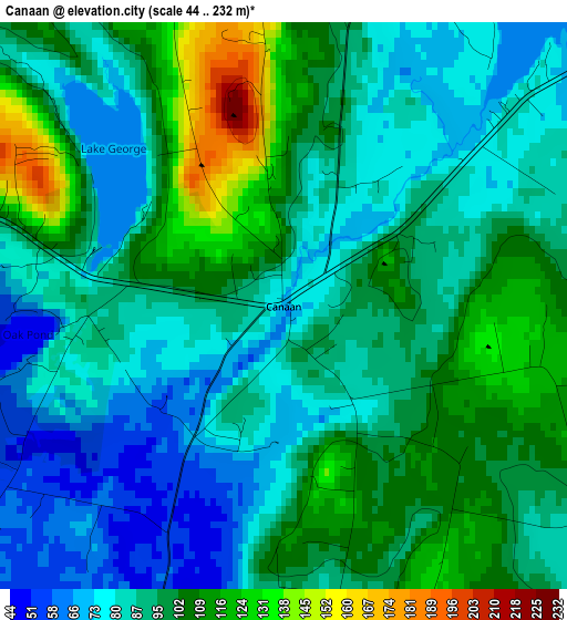 Canaan elevation map