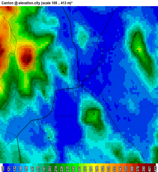 Canton elevation map