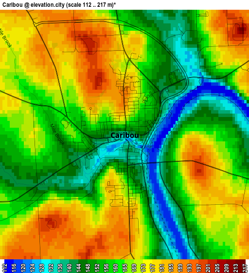 Caribou elevation map