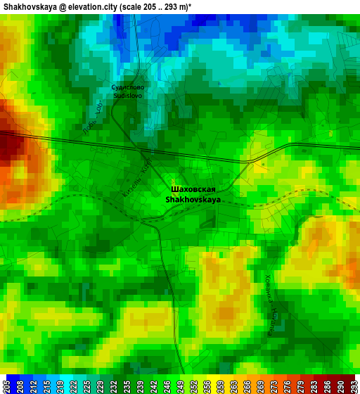 Shakhovskaya elevation map