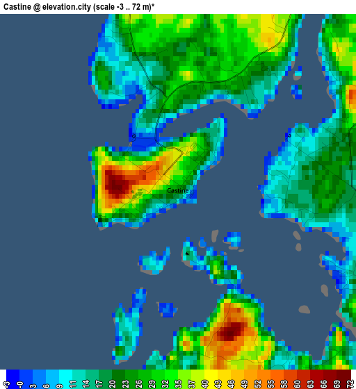 Castine elevation map