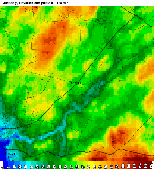 Chelsea elevation map
