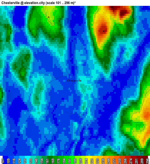 Chesterville elevation map