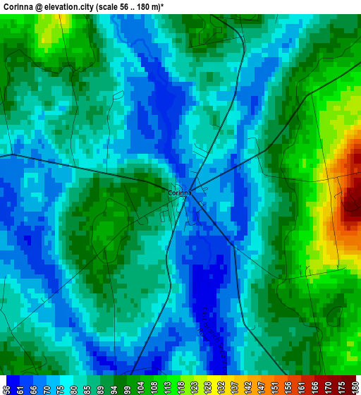 Corinna elevation map