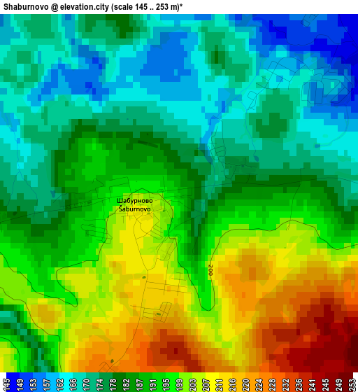 Shaburnovo elevation map