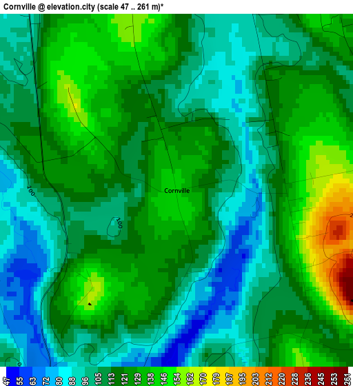 Cornville elevation map