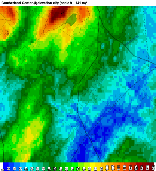 Cumberland Center elevation map