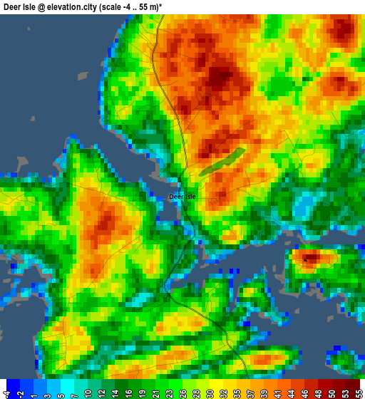 Deer Isle elevation map