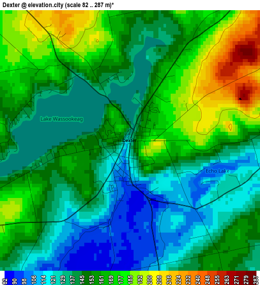 Dexter elevation map