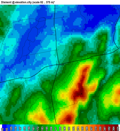 Dixmont elevation map