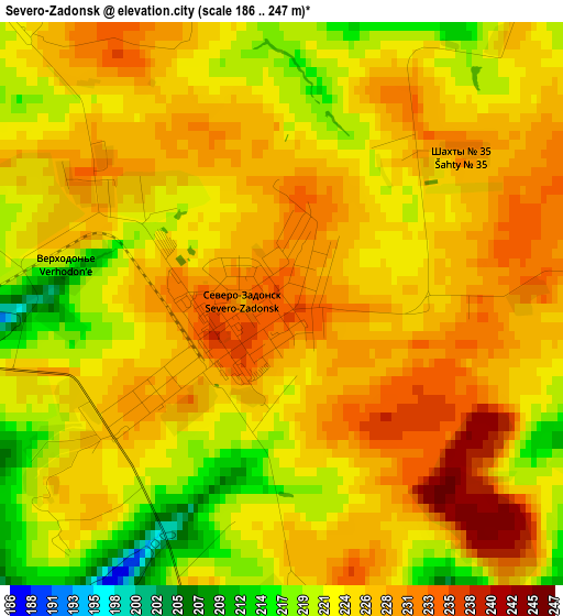 Severo-Zadonsk elevation map