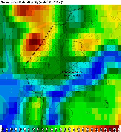 Severoural’sk elevation map