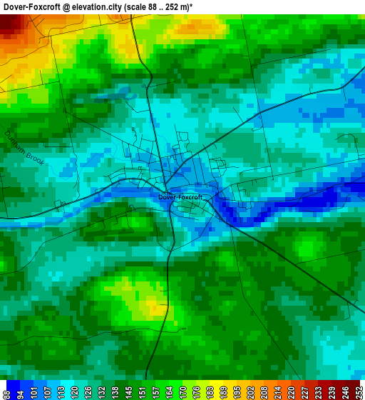 Dover-Foxcroft elevation map