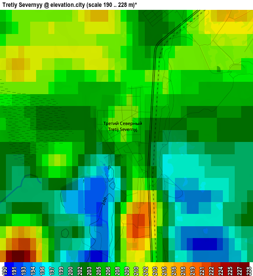 Tretiy Severnyy elevation map