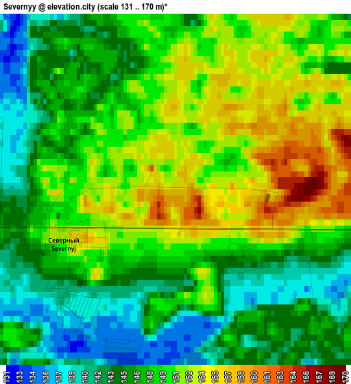 Severnyy elevation map