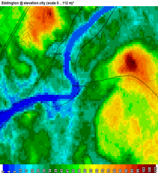 Eddington elevation map