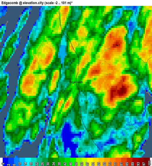 Edgecomb elevation map