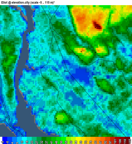 Eliot elevation map