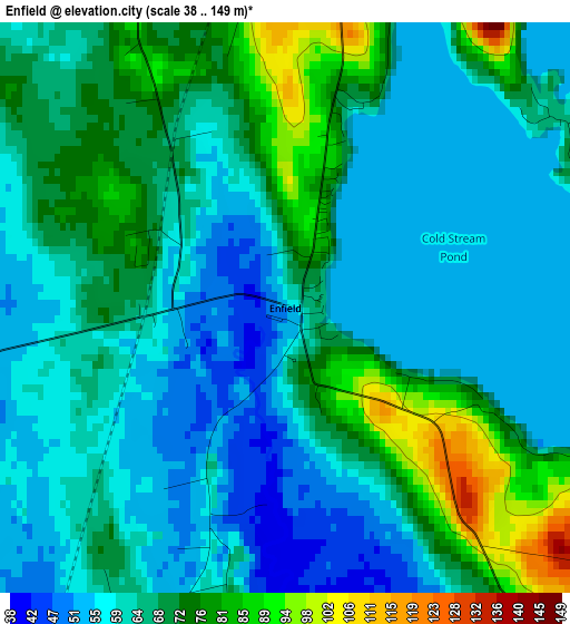 Enfield elevation map