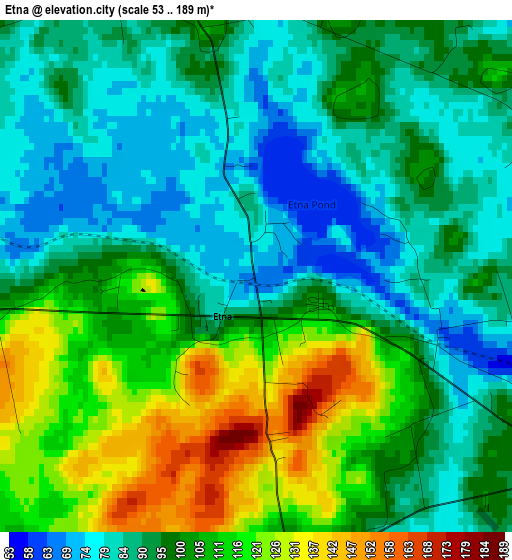 Etna elevation map