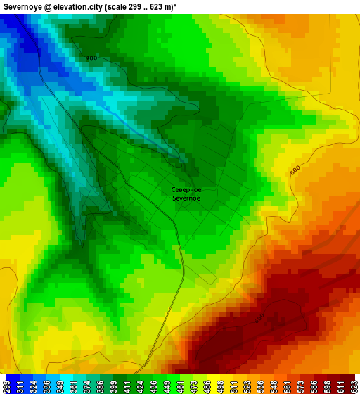 Severnoye elevation map