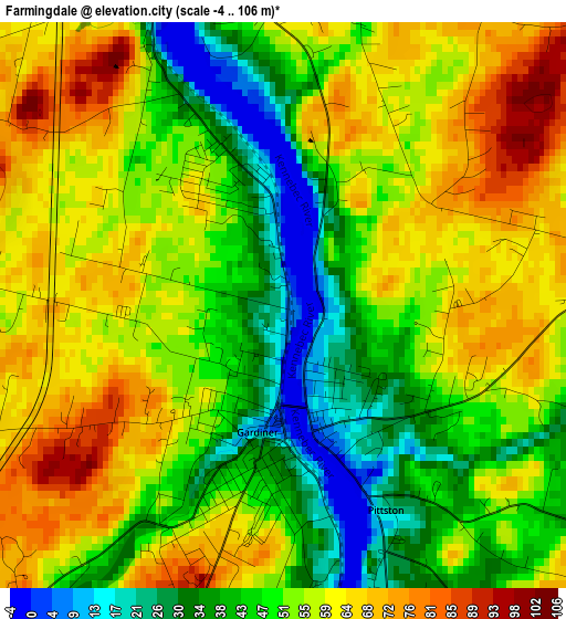 Farmingdale elevation map