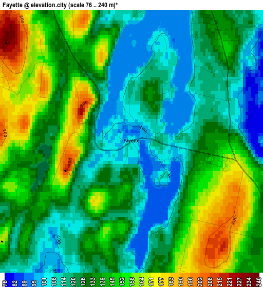 Fayette elevation map