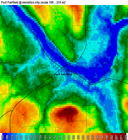 Fort Fairfield elevation map