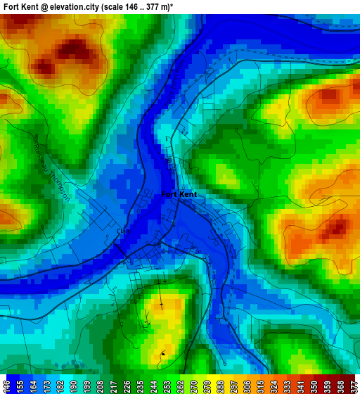 Fort Kent elevation map