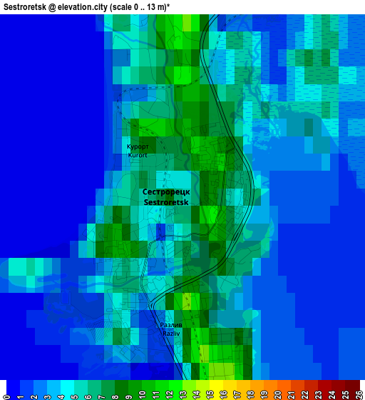 Sestroretsk elevation map