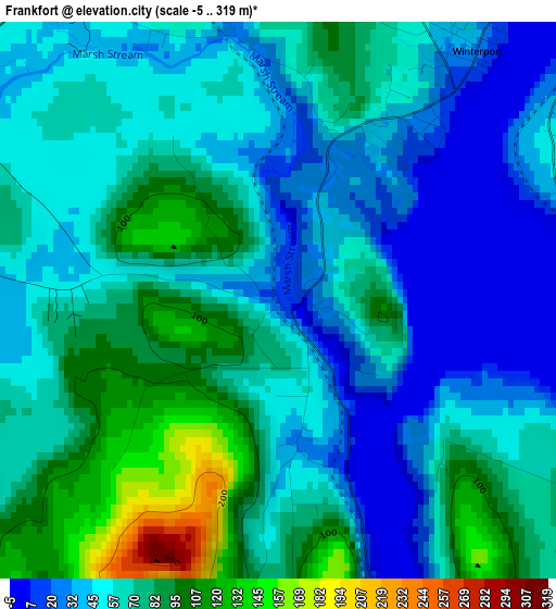 Frankfort elevation map