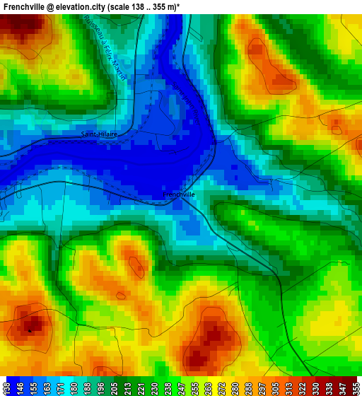 Frenchville elevation map