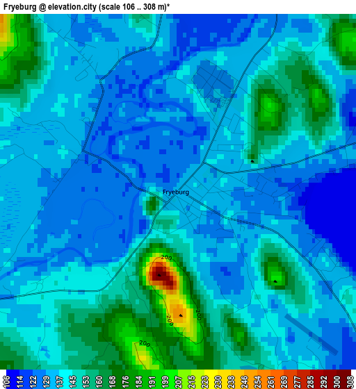 Fryeburg elevation map