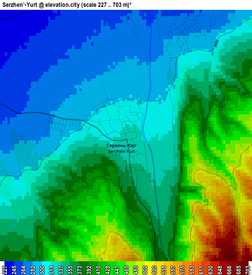 Serzhen’-Yurt elevation map