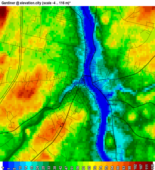 Gardiner elevation map