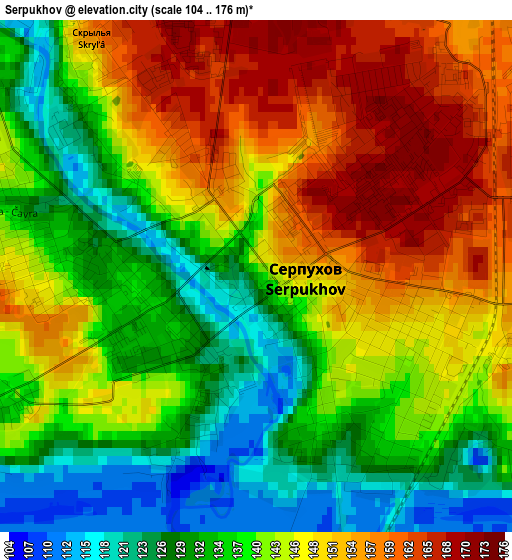 Serpukhov elevation map