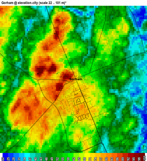 Gorham elevation map