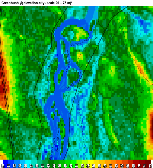 Greenbush elevation map