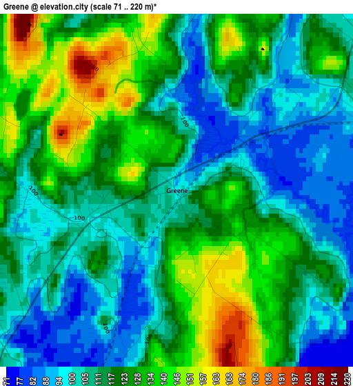 Greene elevation map