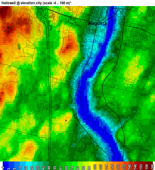 Hallowell elevation map