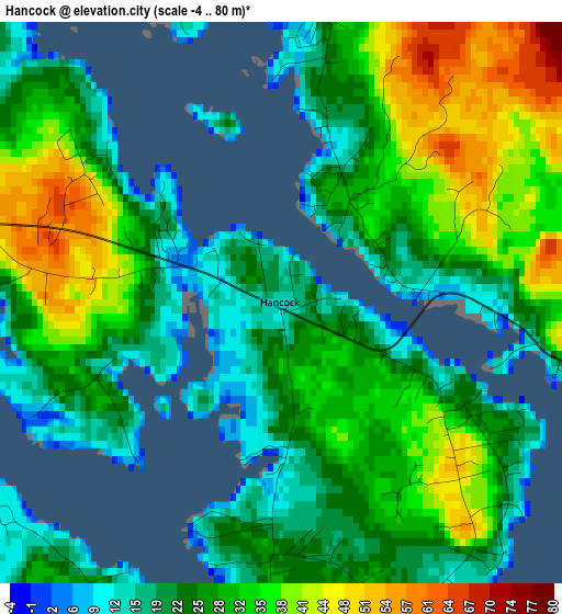 Hancock elevation map