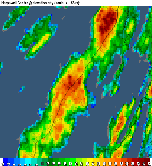 Harpswell Center elevation map